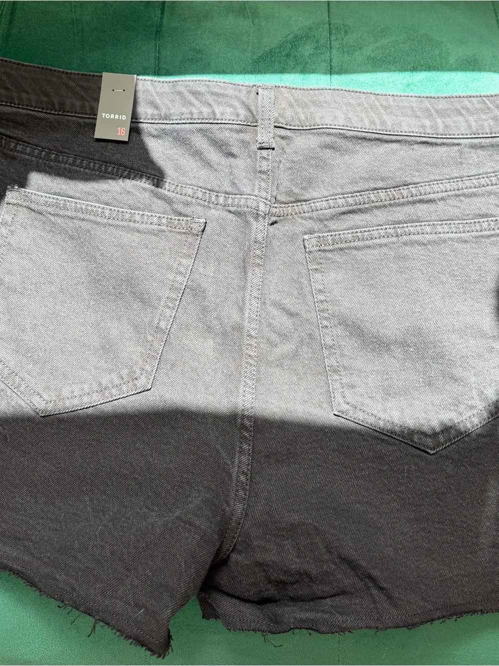 NWT Torrid High-Rise Relaxed Denim Shorts | Size 16 | Coal Mine Gray | Raw Hem